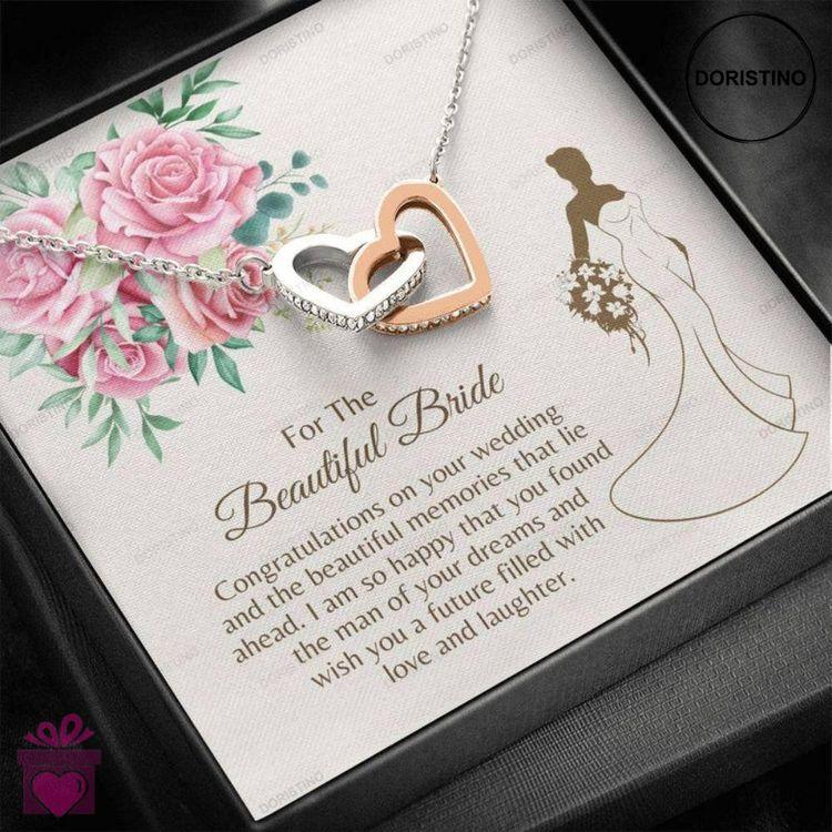 Bride Necklace Gift  Wedding Gift Bride  2 Heart Necklace  Meaningful Wedding  Bride Message Car Doristino Trending Necklace